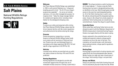 Hunting Brochure for Salt Plains National Wildlife Refuge