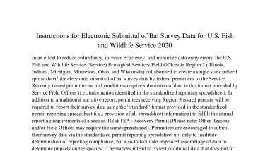 Instructions for Electronic Submittal of Bat Survey Data