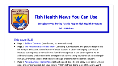 Fish Health News You Can Use (2023/2024 Winter Edition; Issue 13)