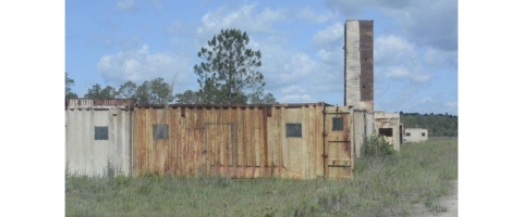 Storage units construct a make-shift city at Townsend bombing range.