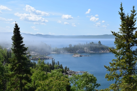 A misty view of Cattle Island.