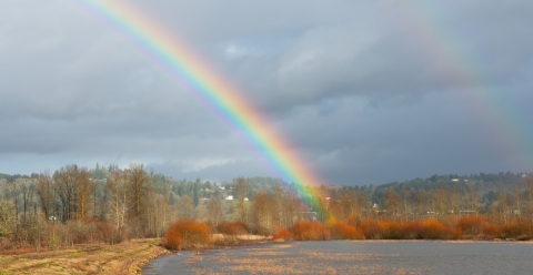 Rainbow over Pintail Marsh at Ankeny National Wildlife Refuge