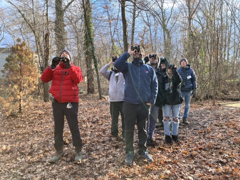 Participants in the 3rd-annual Christmas Bird Count look for birds in Elizabeth, New Jersey, as part of the Elizabeth Urban Wildlife Refuge Partnership