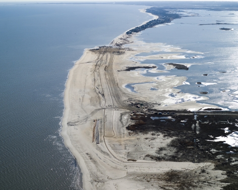 Image of Prime Hook Beach after the barrier beach restoration