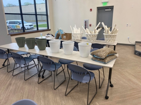 Classroom with various materials