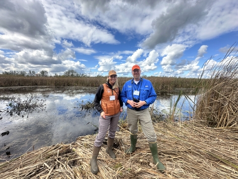 Symposium participants on field trip to Cranberry Pond on Lake Ontario in New York.