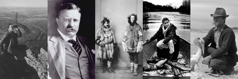 Black and white photos of conservation past heroes.