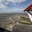 aerial view of drift prairie southeast of Devils Lake, North Dakota